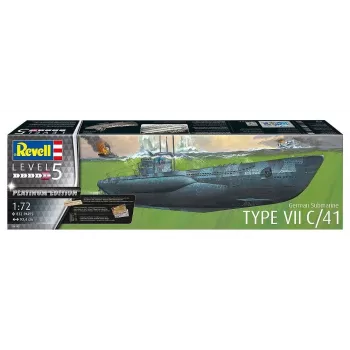 Plastikinis modelio rinkinys REVELL vokiečių povandeninis laivas Type VII C/41 1/72 mastelis