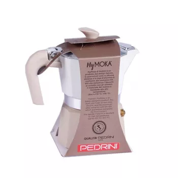 Moka pot Pedrini 02CF168 — aliuminis kavos virimo ant viryklės aparatas, 3 puodelių talpa