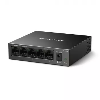 Mercusys MS105GS - Darbalaukio jungiklis, 5 Gigabit prievadai, juoda