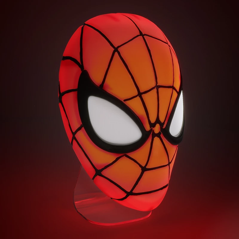 Stalinė lempa Paladone Spiderman Mask Light — teminio dizaino Žmogaus-voro kaukės lempa, maitinama per USB, LED, kompaktiška naktinė lempa