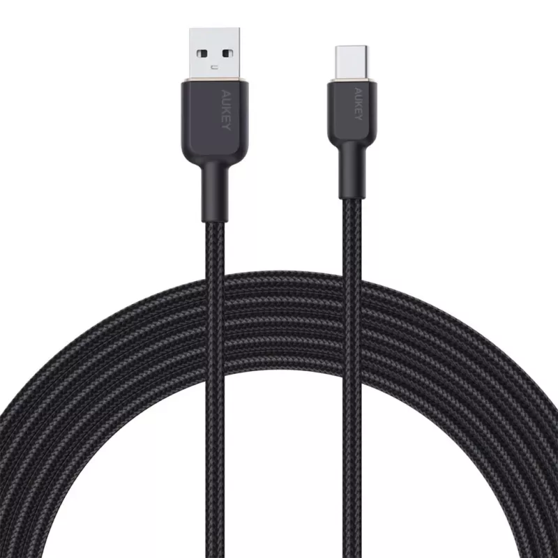 USB A į USB C laidas Aukey CB-NAC1, 1 m, pintas nailonas, USB PD 60W, USB 2.0
