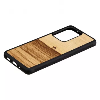 man and wood Galaxy S20 Ultra telefono dėklas, tera juoda