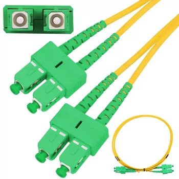 Extralink Patch Cord SC/APC-SC/APC, vienmodis, dvipusis, G657A, 3mm, 2m