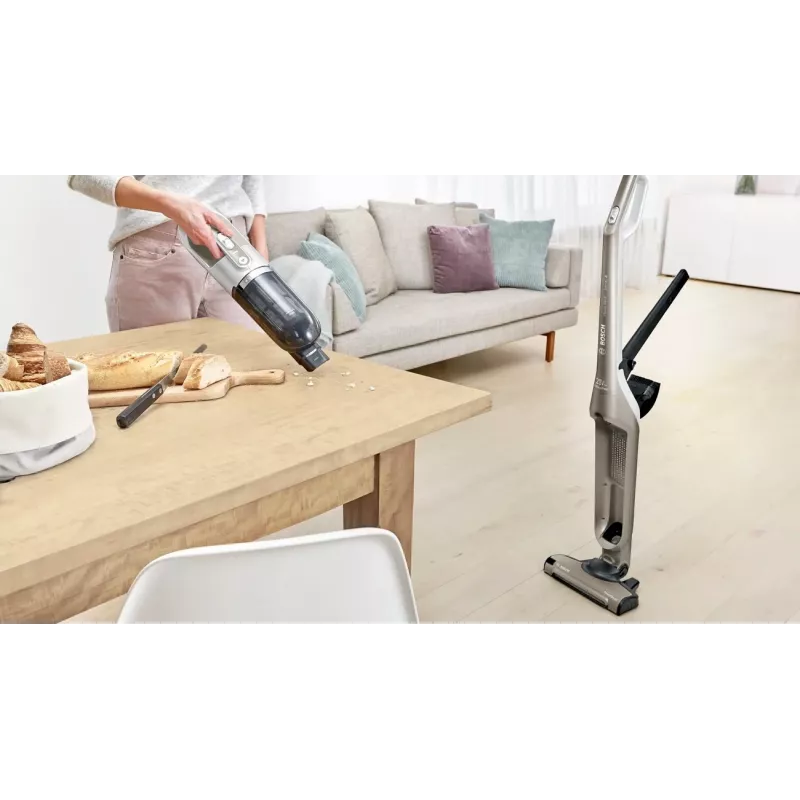 Bosch BBH3ALL23 belaidis vertikalus dulkių siurblys / elektrinė šluota 2-in-1 vertikalus dulkių siurblys Baterija Sausas Be maišelio 0,4 l šampano, metalo spalvos