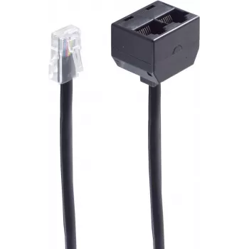 telefono laidas ShiverPeaks BS71231-8/4 0,15 m Juodas