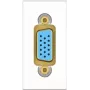 Kindermann Konnect flex 45 click VGA 1 m - Modulinis Faceplate-Snap-In