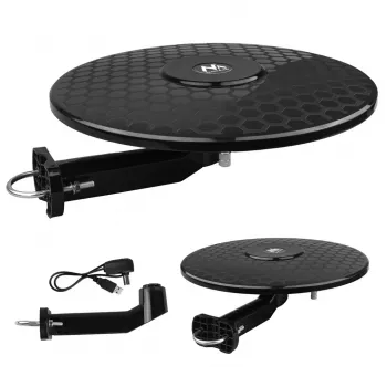 Viskryptė aktyvi TV antena MACLEAN MCTV-102, DVB-T/T2 HEVC, 174–230 ir 470–698 MHz, USB 5V maitinimas, 75 Ω, lauko/vidaus