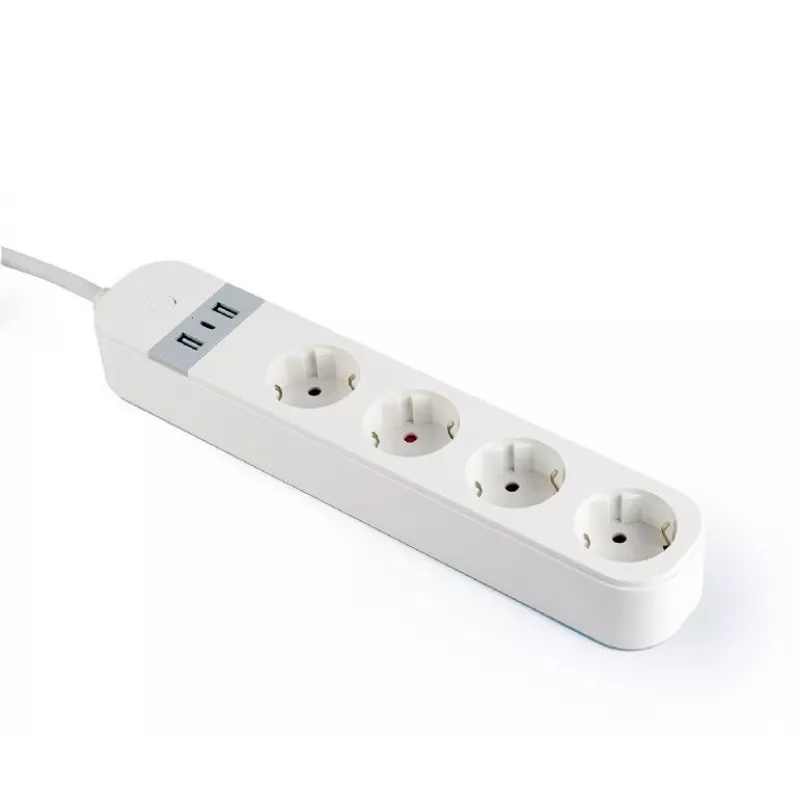Išmanusis elektros lizdas Gembird TSL-PS-S4U-01-W 4 kintamosios srovės lizdai 3880 W balta