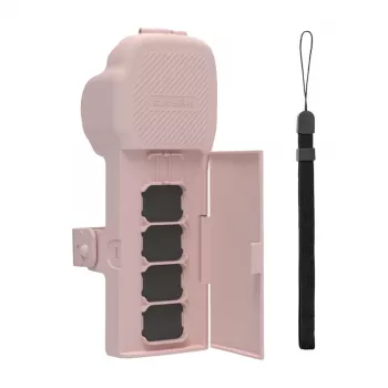 Sunnylife apsauginis dėklas su dirželiu ir raišteliu, skirtas Osmo Pocket 3 (rožinis)