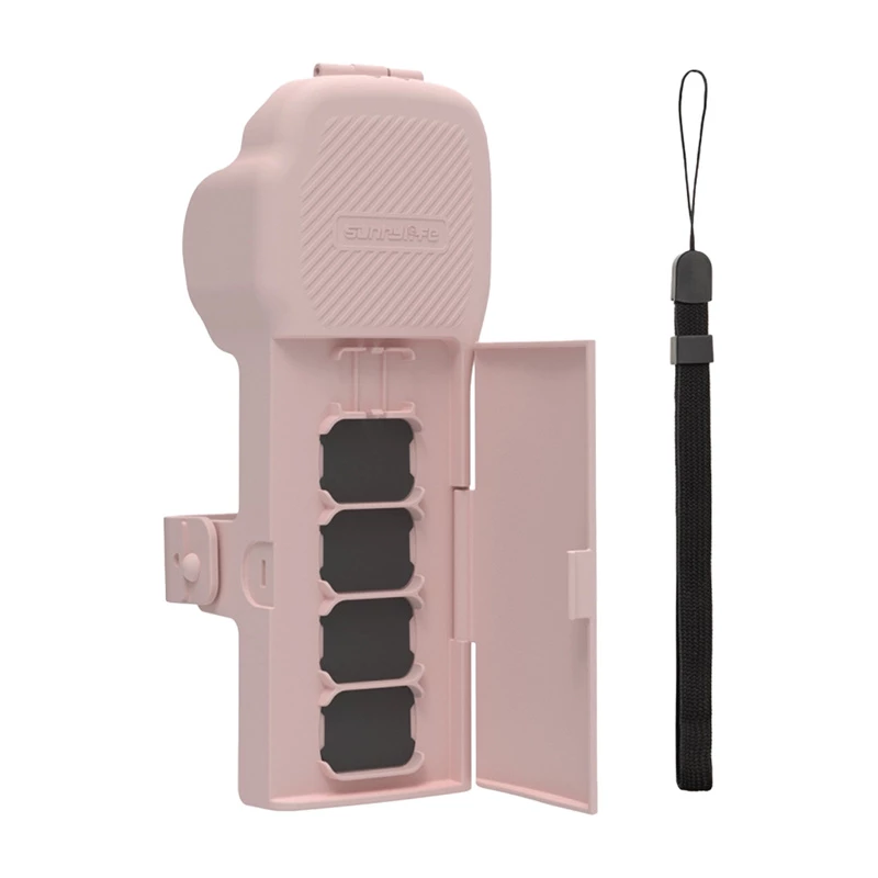 Sunnylife apsauginis dėklas su dirželiu ir raišteliu, skirtas Osmo Pocket 3 (rožinis)