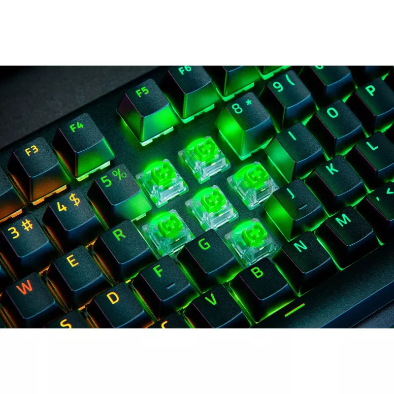 Razer JuodaWidow V4 Pro klaviatūra, žaidimams, USB, QWERTZ, vokiška, juoda