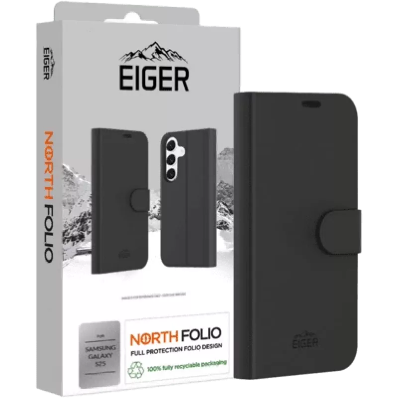 Eiger North Folio Case Galaxy S25 juodas (EGCA00716)