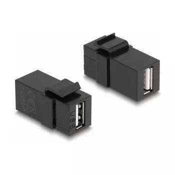 DeLOCK Keystone modulis USB 2.0 A moteriška į USB 2.0 A moteriška juodas