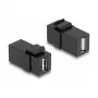 DeLOCK Keystone modulis USB 2.0 A moteriška į USB 2.0 A moteriška juodas