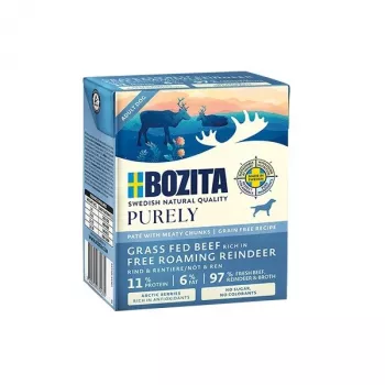 BOZITA Purely Paté Duoprotein jautiena ir elniena - drėgnas šunų ėdalas - 370 g