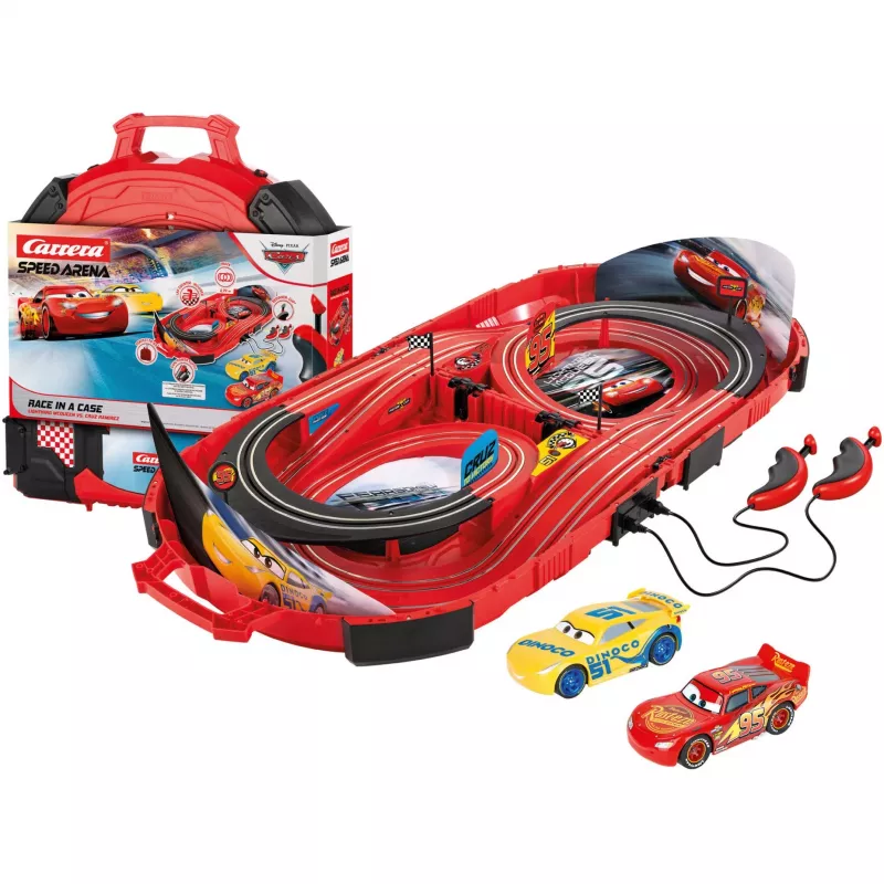 Lenktynių trasa CARRERA Speed Arena Disney Pixar Cars — lizdinių automobilių žaidimo rinkinys