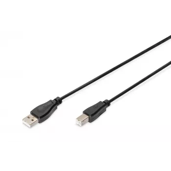 Assmann USB jungties kabelis, A - B tipo, M/M, 1,0 m, USB 2.0, UL, juodas (AK-300102-010-S)