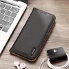 Dux Ducis Dux Ducis Hivo odinis dėklas su atvartu natūralios odos piniginė kortelėms ir dokumentams Samsung Galaxy S22+ (S22 Plus) juoda