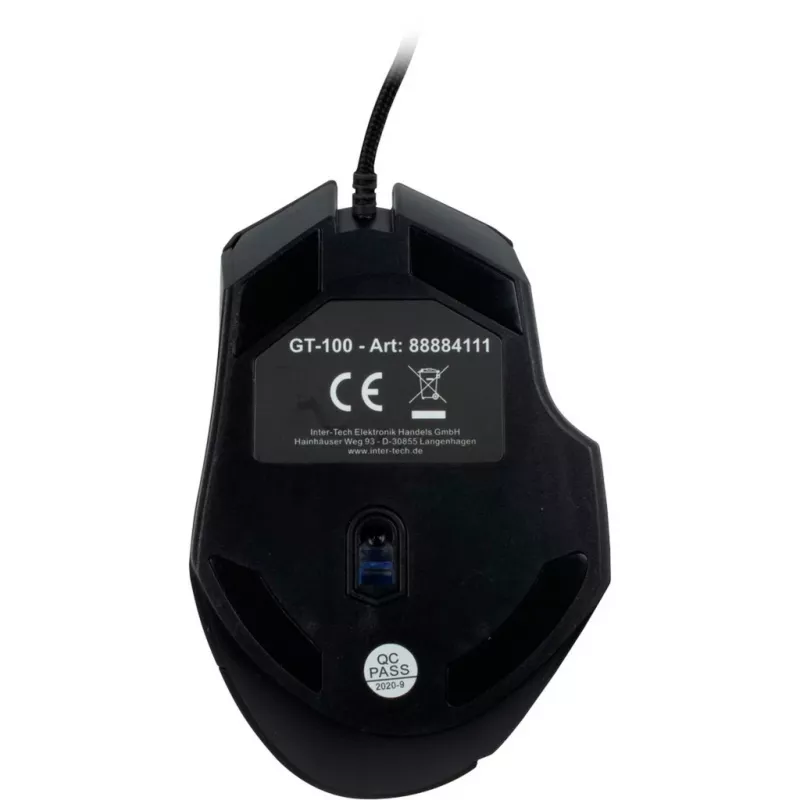Inter-Tech GT-100 RGB pelė (dešiniarankiams) USB Type-A optinė 6400 DPI (88884111)