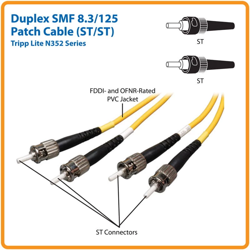 Tripp Eaton Tripp Lite Series dvipusis vienmodis 9/125 šviesolaidinis komutacinis kabelis (ST/ST)