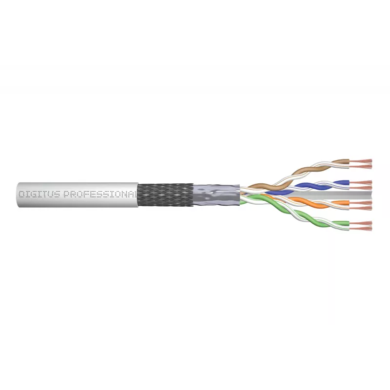 Tinklo kabelis Digitus CAT 6 SF/UTP vytos poros komutacinis kabelis žalias 305 m Pilka