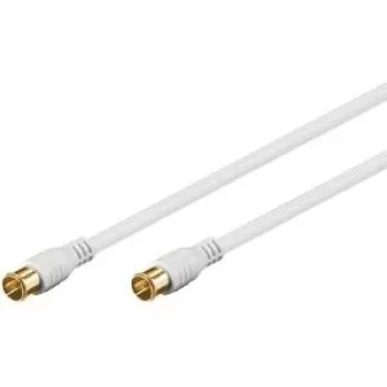 Wentronic Goobay SAT jungiamasis kabelis, F-Quick, 100% ekranuotas, paauksuotas, baltas, 2,5 m - F-Quick kištukas į F-Quick kištuką (62744)