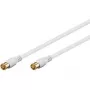 Wentronic Goobay SAT jungiamasis kabelis, F-Quick, 100% ekranuotas, paauksuotas, baltas, 2,5 m - F-Quick kištukas į F-Quick kištuką (62744)