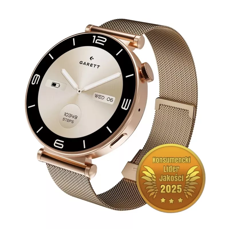 Išmanusis laikrodis Garett Rose Gold tinklelis