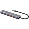 USB Type-C šakotuvas CANYON DS-17 — HDMI, USB 3.2 Gen 1 A, USB-C, MicroSD, 10000 Mbit/s, pilkas