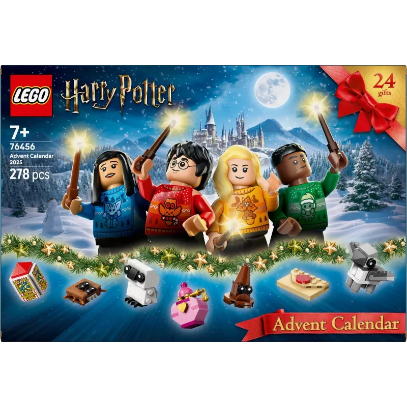 Statybinis žaislas LEGO Harry Potter Advento kalendorius 2025 rinkinys 76456 — 278 detalės, 8 minifigūrėlės, amžius 7+