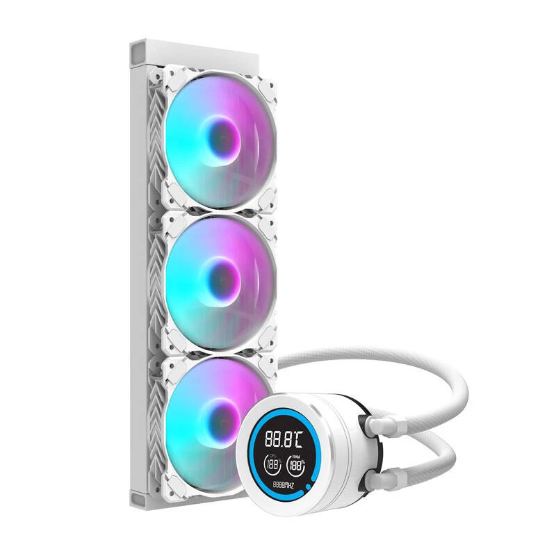 360 mm kompiuterio radiatorius Darkflash DN-D360 WHITE — 360 mm aušinimo radiatorius skysčiu aušinamiems kompiuteriams