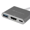 SidabrinėStone SST-EP08C - USB 3.1 Type-C adapteris į HDMI / USB Type-C / USB Type-A - sidabrinis