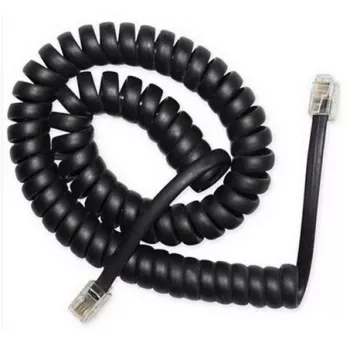 Spiralinis kabelis RJ10/4P4C/2m/juodas