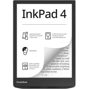 E. knygų skaityklė PocketBook InkPad 4 7,8 col. E Ink Carta, 32 GB, Wi‑Fi, juoda/sidabrinė