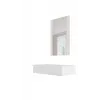 Tualetinis staliukas su veidrodžiu cama meble PAFOS 80×41,6×100 cm, baltas matinis, MDF rėmas, 1 stalčius