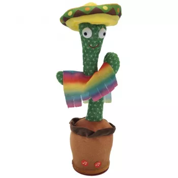 Šokantis kaktuso žaislas su sombrero Extralink Toys, Dainuojantis vaikams LED USB