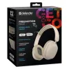 Belaidės ant ausų dedamos ausinės DEFENDER EEMOTION B640 BEIGE — binaurinės, uždara akustinė sistema, USB-C, AUX, 20–20000 Hz, 105 dB