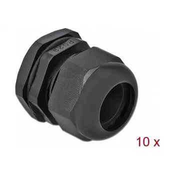 Kabelio riebokšlio DeLOCK 60226 juodo plastiko 10 vnt.