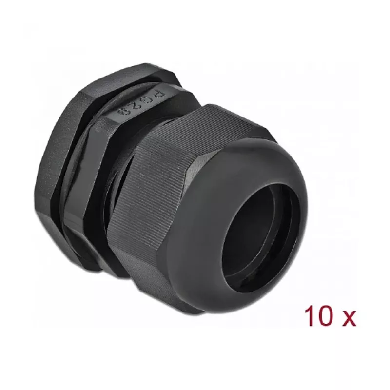 Kabelio riebokšlio DeLOCK 60226 juodo plastiko 10 vnt.