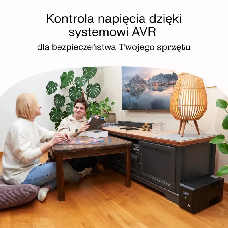 Nepertraukiamo maitinimo šaltinis Green Cell UPSLP1400 2 kVA 1400 W 4 kintamosios srovės lizdai, 2×12 V 9 Ah baterijos