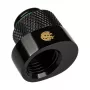 Adapteris BitsPower X-Cross G1/4 colio išorinio sriegio į G1/4 colio vidinio sriegio, 5 mm poslinkis, matinė juoda