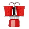 Bialetti Mini Express kavos aparatas raudonas 2tz + 2 puodeliai