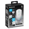 Belaidė žaidimų pelė DEFENDER Pandora White — abiem rankoms tinkama, 3200 DPI, 6 mygtukai, programuojami, optinė, USB