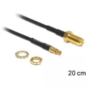 Bendraašis kabelis DeLOCK 88483 RG-174 0.2 m RP-SMA TS-9 Juoda