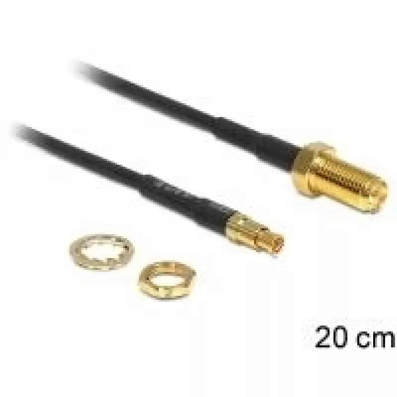 Bendraašis kabelis DeLOCK 88483 RG-174 0.2 m RP-SMA TS-9 Juoda