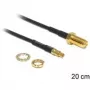Bendraašis kabelis DeLOCK 88483 RG-174 0.2 m RP-SMA TS-9 Juoda