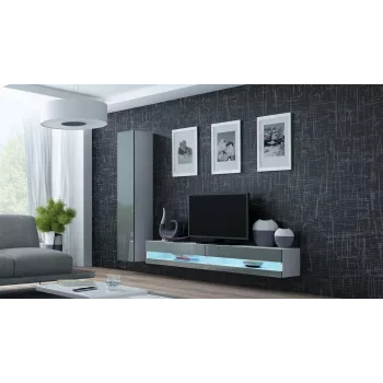 Cama TV stovas VIGO nauja 30/180/40 baltas/pilkas blizgus