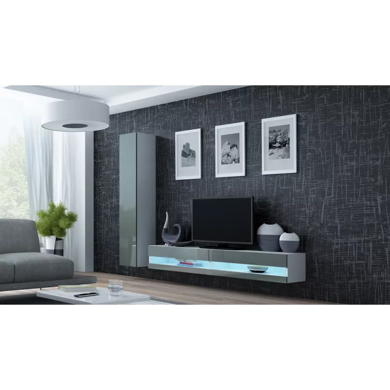Cama TV stovas VIGO nauja 30/180/40 baltas/pilkas blizgus