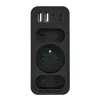 Maitinimo skirstytuvas MACLEAN MCE248 F/B — 3 kintamosios srovės lizdai (1x16A, 2x6A) ir 4 USB prievadai (2xUSB‑A, 2xUSB‑C PD 20W), ES kištukas, juodas