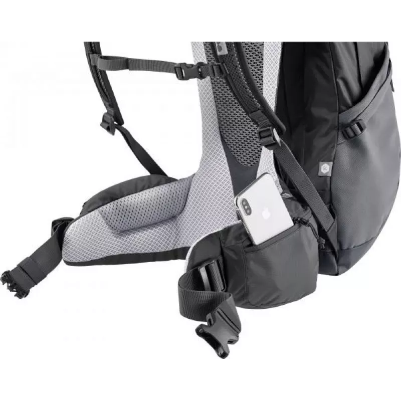 Kuprinė DEUTER Futura Pro 34 SL, moteriška žygių kuprinė, 34 l, 1,56 kg, ventiliacija, hidratacijos sistema 3 l, šalmo laikiklis, vidinis plieninis rėmas
